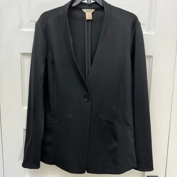 Workwear Blazer Jacket Duluth Trading Co Women’s Size 14 Black - Picture 1 of 9
